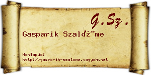 Gasparik Szalóme névjegykártya